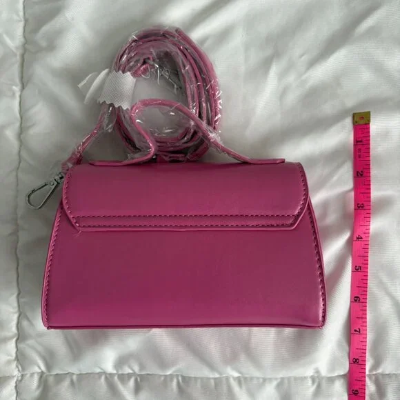 CXL Christian Lacroix Laine Matte Patent Crossbody Bag Pink Rose New - Picture 5 of 8